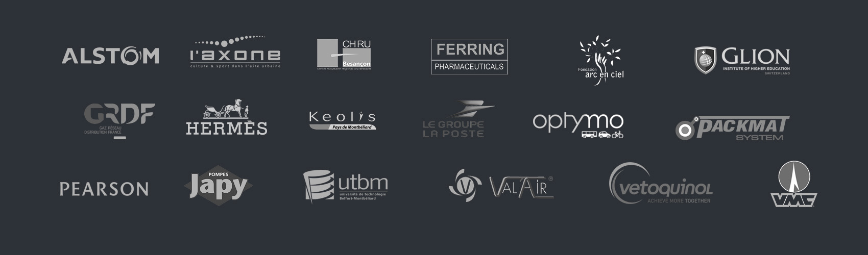 références clients time prod-GE-Alstom-Glion-Sommet education-vetoquinol-val air-